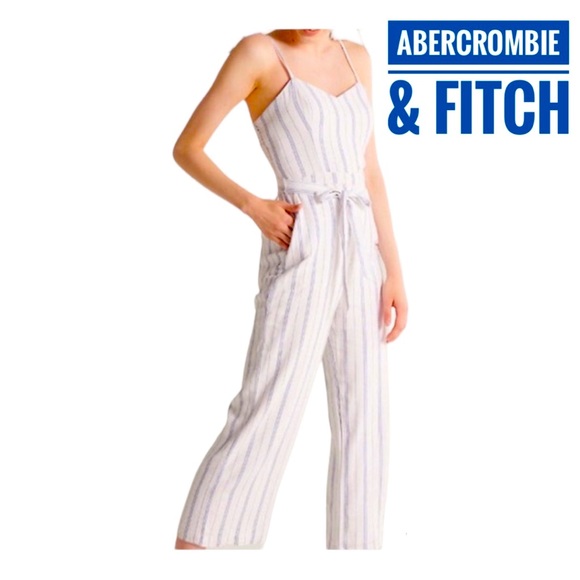 Abercrombie & Fitch Pants - Abercrombie & Fitch Tie Strap Linen Jumpsuit M